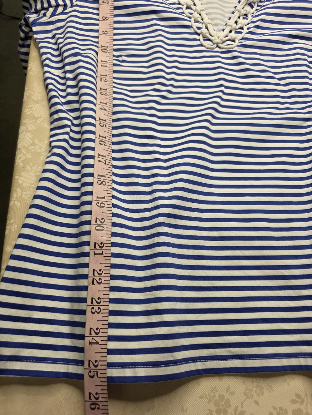 Sail to Sable STS Blue White Striped Tunic Top Rope Trim Nautical Large - Picture 8 of 9